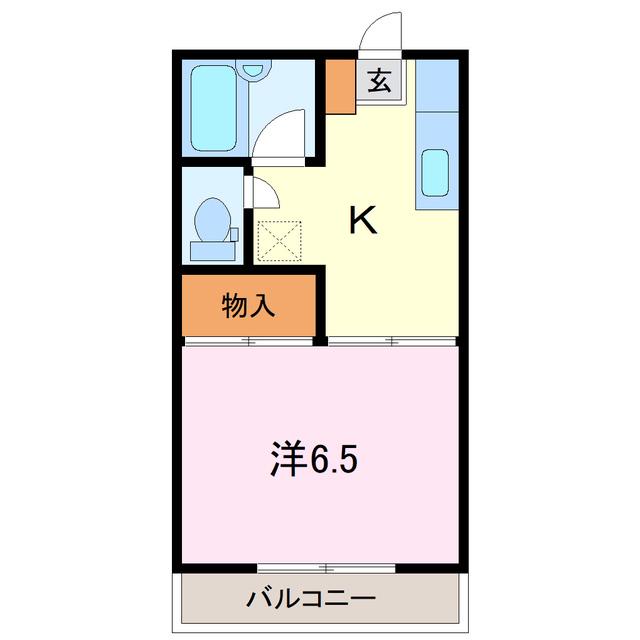 ホープウェル青野(1DK/2階)の間取り写真