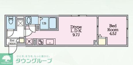 エルファーロ三鷹(1LDK/2階)の間取り写真