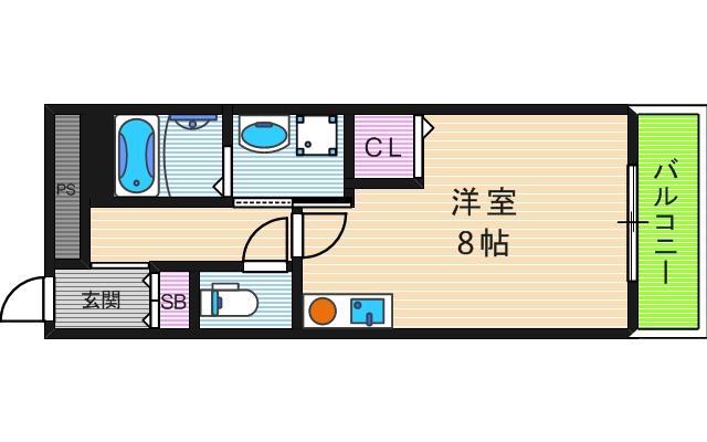 アキュラメゾン(ワンルーム/2階)の間取り写真
