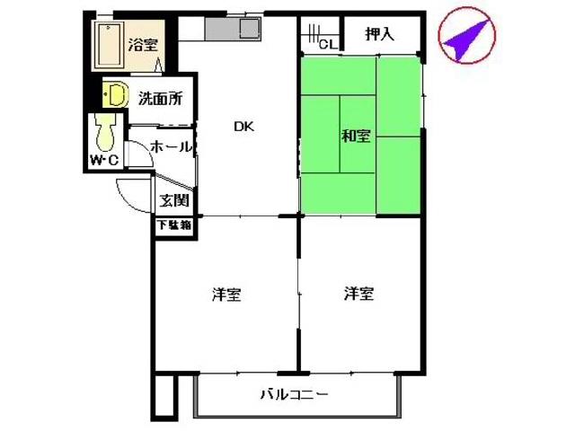 バリュージュ協和(3DK/2階)の間取り写真