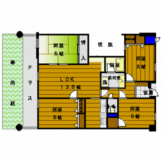 ロイヤルマンション田島(4LDK/1階)の間取り写真