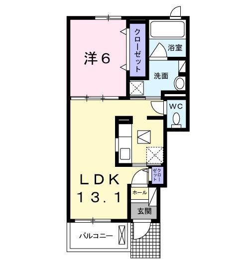 グラン フォルテ(1LDK/1階)の間取り写真
