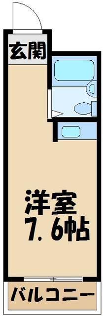 JPアパートメント飯能(ワンルーム/3階)の間取り写真