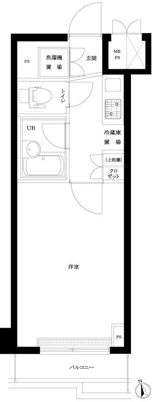 ルーブル大森八番館(1K/2階)の間取り写真
