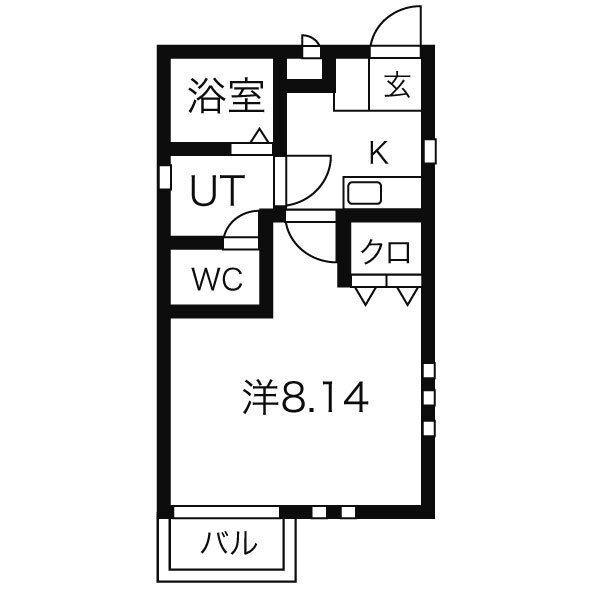 A-LEGATO大喜(1K/1階)の間取り写真