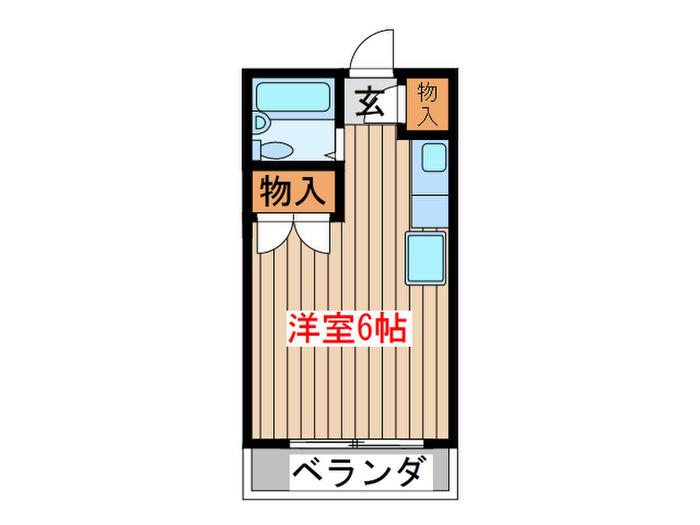 都ハイツ(ワンルーム/2階)の間取り写真