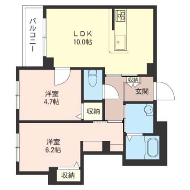 メゾンZ(2LDK/2階)の間取り写真