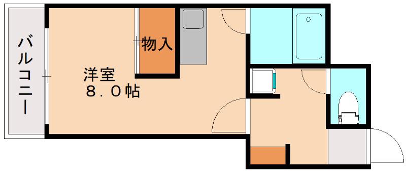 ロフティ西新(ワンルーム/9階)の間取り写真