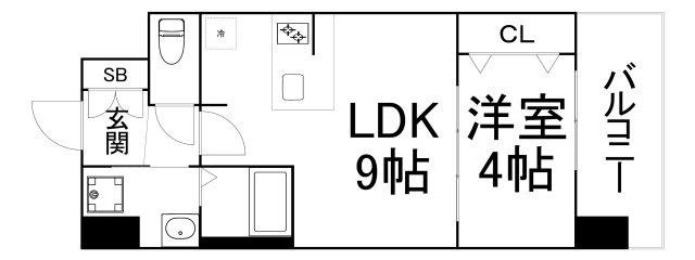 スワンズシティ大阪フルーア(1LDK/5階)の間取り写真