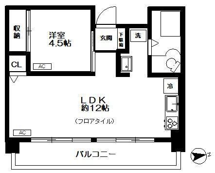 新高円寺ロイヤルマンション(1LDK/2階)の間取り写真