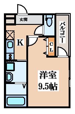 フジパレス住道II番館(1K/2階)の間取り写真