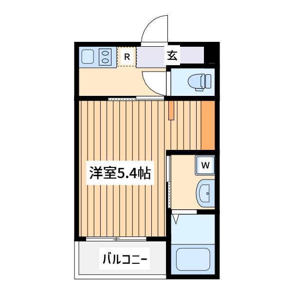 メルディアかしわ台(1K/2階)の間取り写真