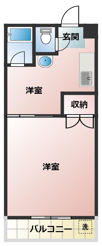 エレメント大橋(1K/3階)の間取り写真