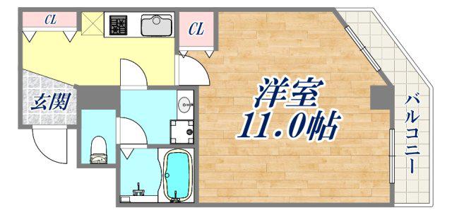 LALUCE新長田(1K/2階)の間取り写真