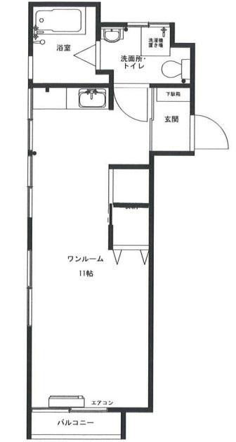 パレス麻布(ワンルーム/6階)の間取り写真