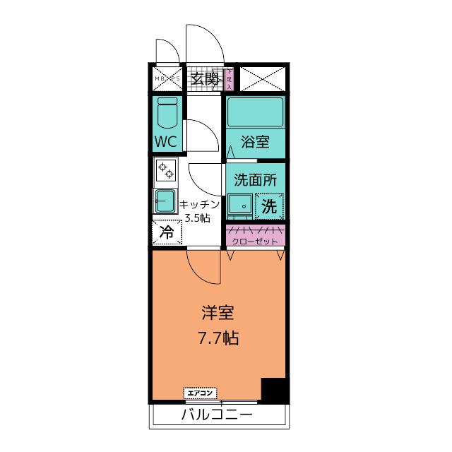 ESPACIO MACHIDA(1K/3階)の間取り写真