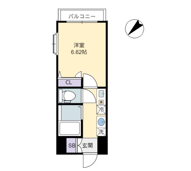 シャンポール南越谷(1K/2階)の間取り写真