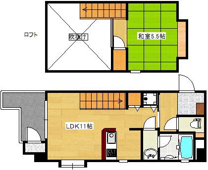 フォーセゾン中広(1LDK/5階)の間取り写真