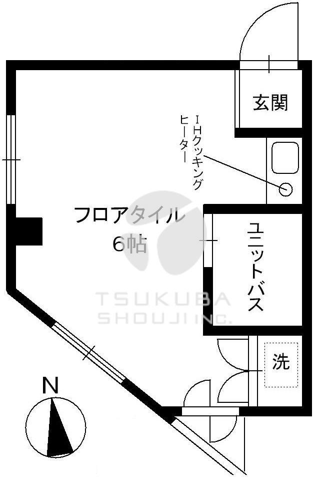 ビックイン(ワンルーム/4階)の間取り写真