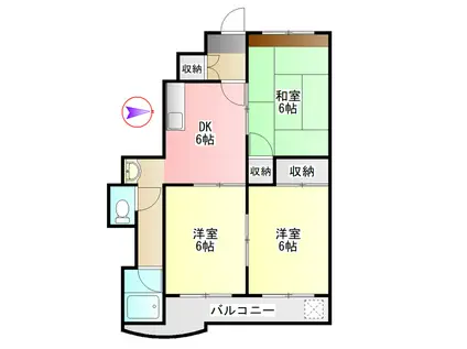 メゾンカトウII(3DK/4階)の間取り写真