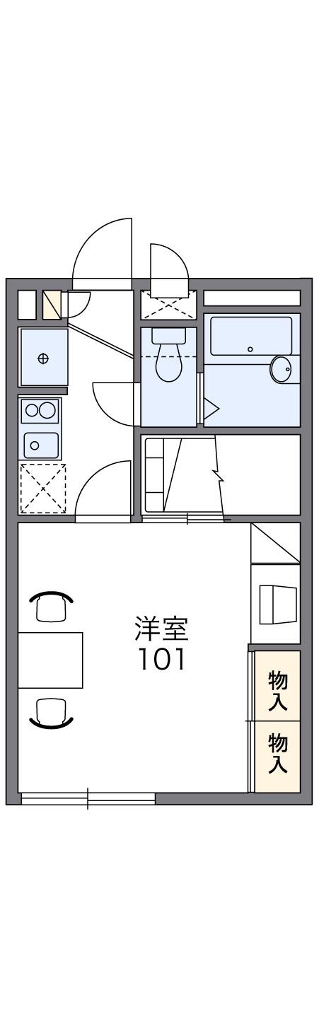 イジリ K(1K/1階)の間取り写真