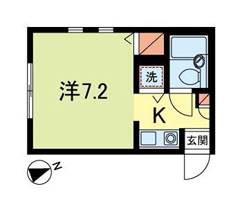 TRES(1K/2階)の間取り写真
