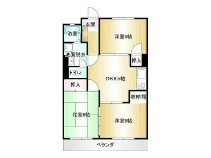 コーポヒワヅル(3DK/2階)の間取り写真