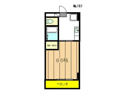 エスプール阪野(1K/3階)の間取り写真