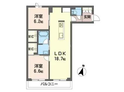 グラン シエル(2LDK/1階)の間取り写真
