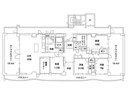 セルジュYS姫路(4LDK/7階)の間取り写真