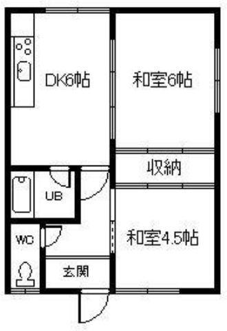 東光ハイツ(2DK/1階)の間取り写真