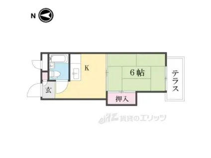 オークマンション(1K/3階)の間取り写真