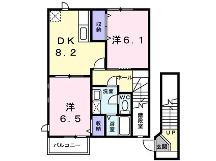 ニューシティサイト-B(2DK/2階)の間取り写真