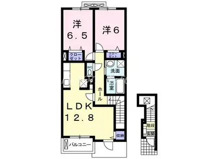 サンモリッツ B(2LDK/2階)の間取り写真
