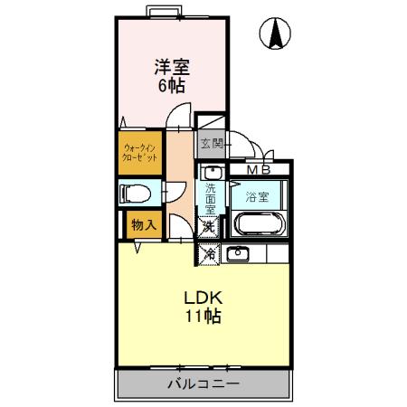 カメリア21(1LDK/2階)の間取り写真