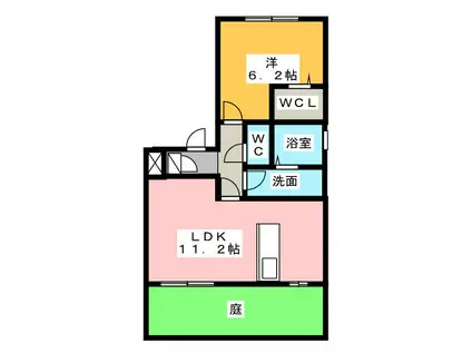 FRAIS(1LDK/1階)の間取り写真