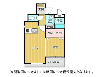 シャトー鉄砲塚(1LDK/3階)の間取り写真