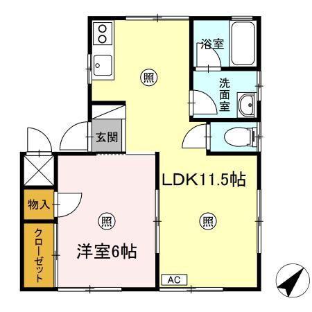 ミューズ瀬戸(1LDK/1階)の間取り写真