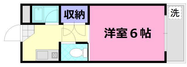 ラ・ヴィJK(1K/2階)の間取り写真