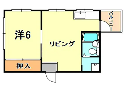 ジャスティスハイツ(1LDK/2階)の間取り写真