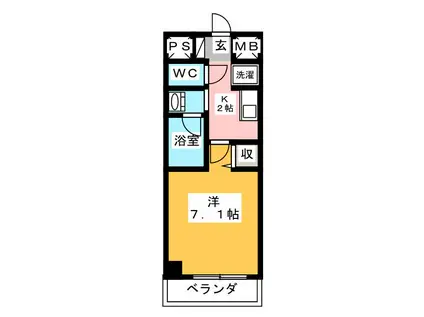 IS常盤(1K/6階)の間取り写真