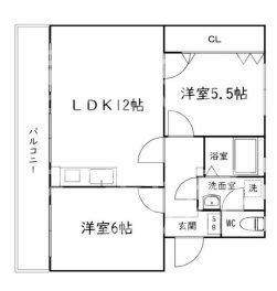 サンライズ柿澤(2LDK/2階)の間取り写真