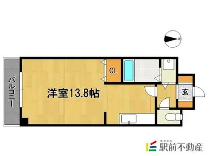 アザレアハイツ和泉野(ワンルーム/3階)の間取り写真