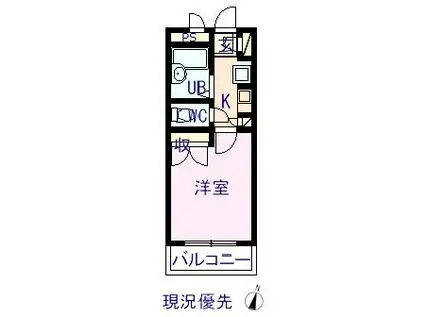 RX寺町(1K/5階)の間取り写真