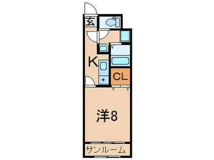 クレールV(1K/3階)の間取り写真