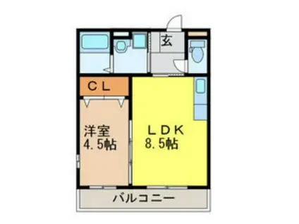 エスト・パレ(1LDK/3階)の間取り写真