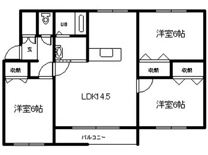 サンセット(3LDK/2階)の間取り写真