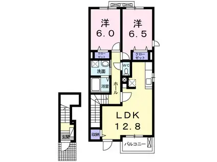 ベル・オーシャン(2LDK/2階)の間取り写真
