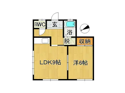 コーポなりた(1LDK/1階)の間取り写真