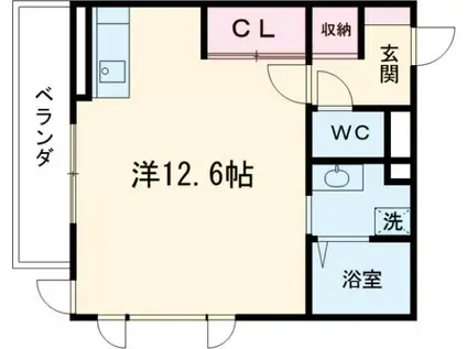 スタブリテラス桑名(ワンルーム/3階)の間取り写真